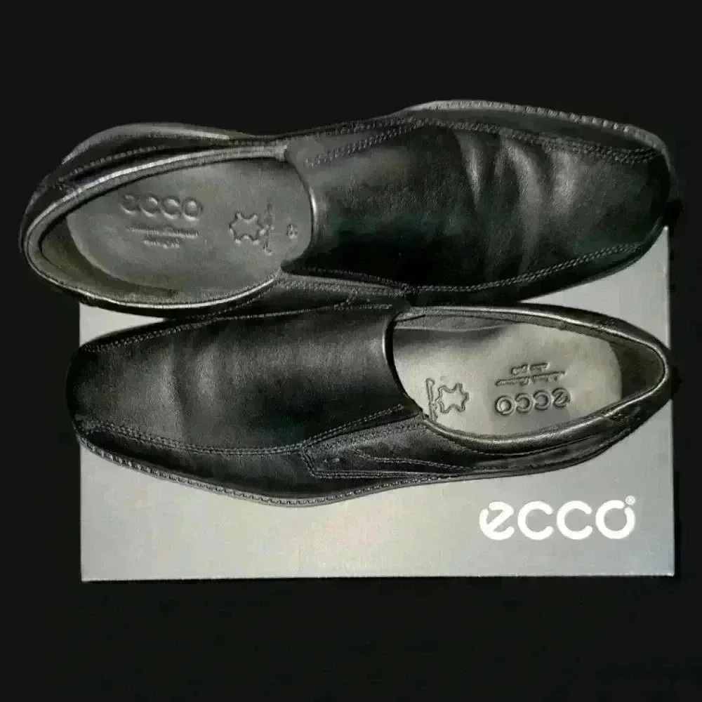 Men's Ecco New Jersey Slip on Loafers. Black Size 11-11.5. New in Box. - Picture 1 of 9